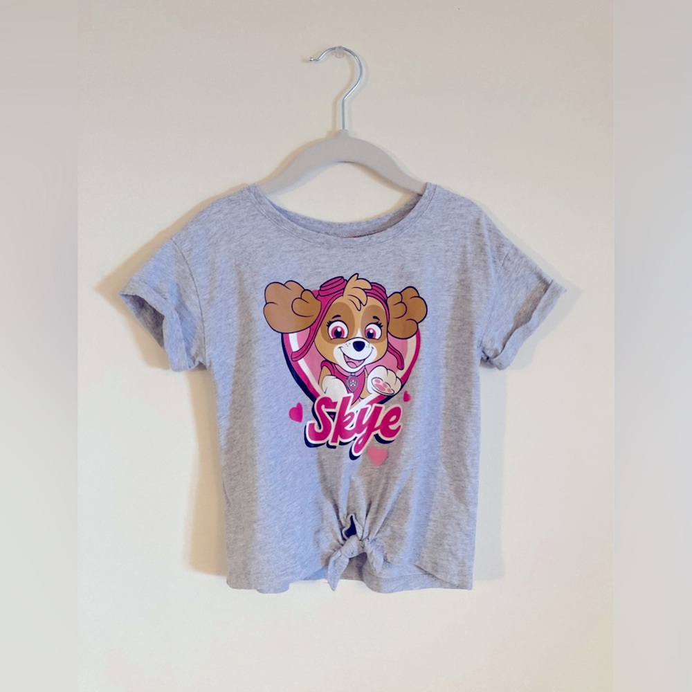 Nickelodeon Gray Skye Kids T-Shirt Paw Patrol Skye Girls Size 5 Cute 100% Cotton